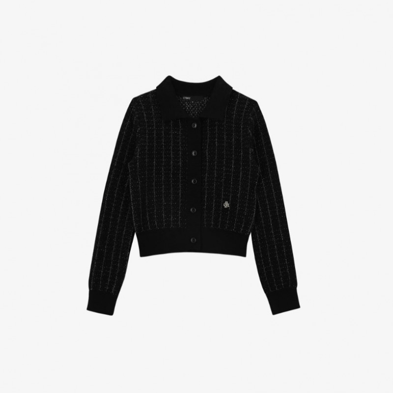 CITYBREEZEツイードカラーカーディガンBLACK
