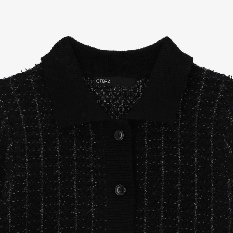 CITYBREEZEツイードカラーカーディガンBLACK