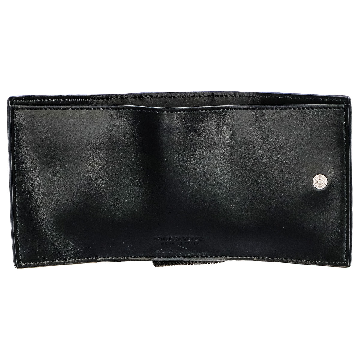 BOTTEGA VENETA 690595-VCPQ3-8803 ボッテガヴェネタ 三折財布 イントレチャート カーフレザー ブラック/シルバー BOTTEGA VENETA 690595-VCPQ3-8803 ボッテガヴェネタ 三折財布 イントレチャート カーフレザー ブラック/シルバー