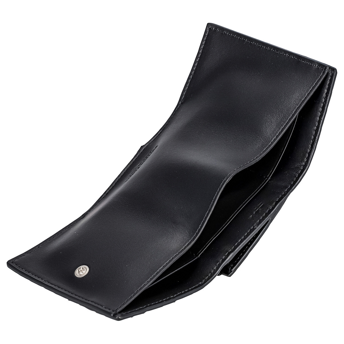 BOTTEGA VENETA 690595-VCPQ3-8803 ボッテガヴェネタ 三折財布 イントレチャート カーフレザー ブラック/シルバー BOTTEGA VENETA 690595-VCPQ3-8803 ボッテガヴェネタ 三折財布 イントレチャート カーフレザー ブラック/シルバー