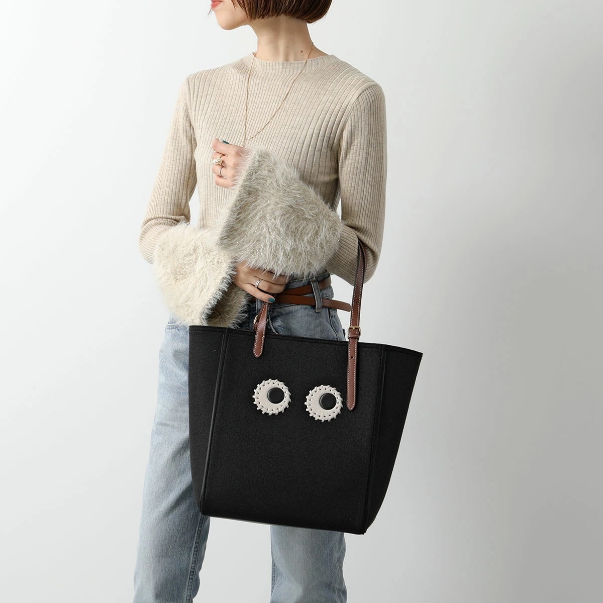 ANYA HINDMARCH アニヤハインドマーチ トートバッグ Tote Small Eyes アイズ 193184 195171 レディース フェルト 鞄 カラー2色