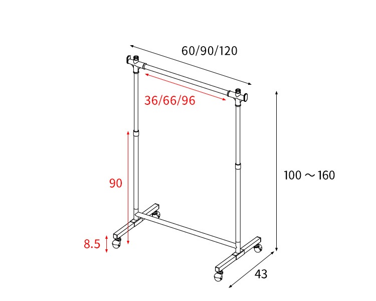 超高耐久ハンガー 頑丈 かんたん高さ調節 クロームメッキ SML キャスター移動 超高耐久ハンガー 頑丈 かんたん高さ調節 クロームメッキ SML キャスター移動
