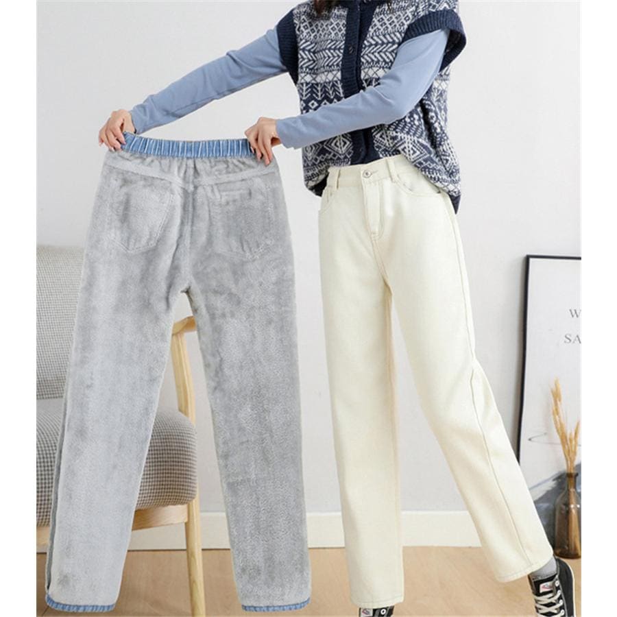 新入荷 デニムパンツレディース 秋冬 デニムパンツ 防寒 厚手 ジーンズ ハイウエスト 九分丈 裏起毛 裏起毛 チノパン 美脚 カジュアル ズボン 体型カバー