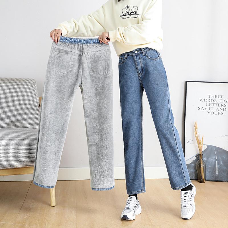 新入荷 デニムパンツレディース 秋冬 デニムパンツ 防寒 厚手 ジーンズ ハイウエスト 九分丈 裏起毛 裏起毛 チノパン 美脚 カジュアル ズボン 体型カバー