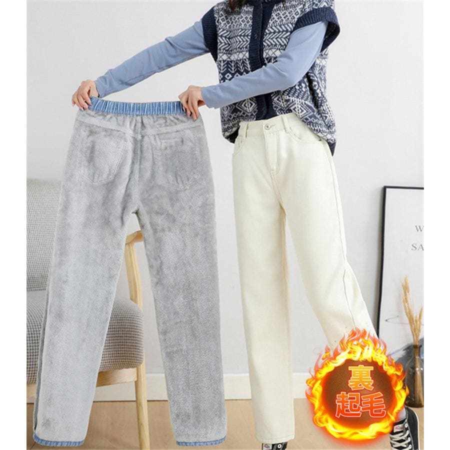新入荷 デニムパンツレディース 秋冬 デニムパンツ 防寒 厚手 ジーンズ ハイウエスト 九分丈 裏起毛 裏起毛 チノパン 美脚 カジュアル ズボン 体型カバー
