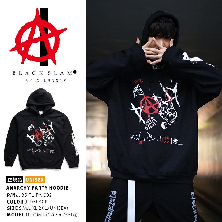ストリート系 ファッション 服 メンズ レディース フードパーカー 長袖 ブラックスラム 裏起毛 フーディ トップス 袖ロゴ anarchy ストリート系 ファッション 服 メンズ レディース フードパーカー 長袖 ブラックスラム 裏起毛 フーディ トップス 袖ロゴ anarchy
