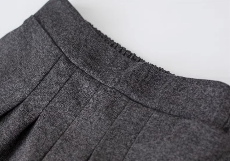 パンツ ボトムス ガウチョパンツ ロングパンツ ワイドパンツ ロング 8分丈 クロップド丈 ワイド セミフレア 裾ワイド ポケット ウエストゴム コンサバ 中厚手 ストレッチ 伸縮性 きれいめ