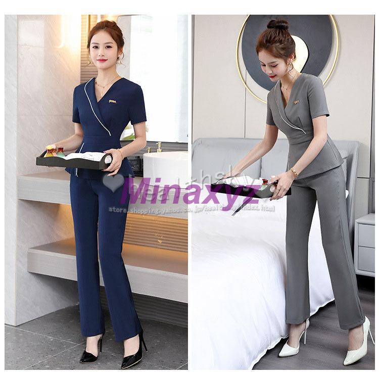 大流行のユニフォーム エステ サロン レディース 女性 制服おしゃれ 半袖 上下セット (エステ ネイル 美容 サロン 歯科衛生士 系 制服 ユニフォーム )