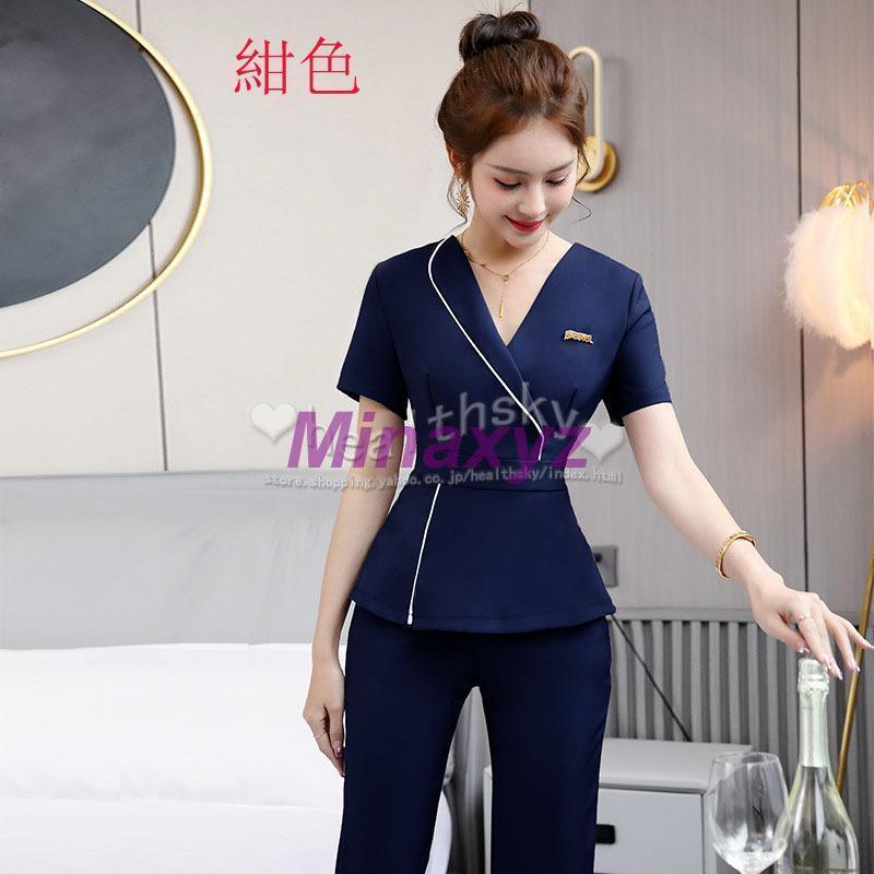 大流行のユニフォーム エステ サロン レディース 女性 制服おしゃれ 半袖 上下セット (エステ ネイル 美容 サロン 歯科衛生士 系 制服 ユニフォーム )