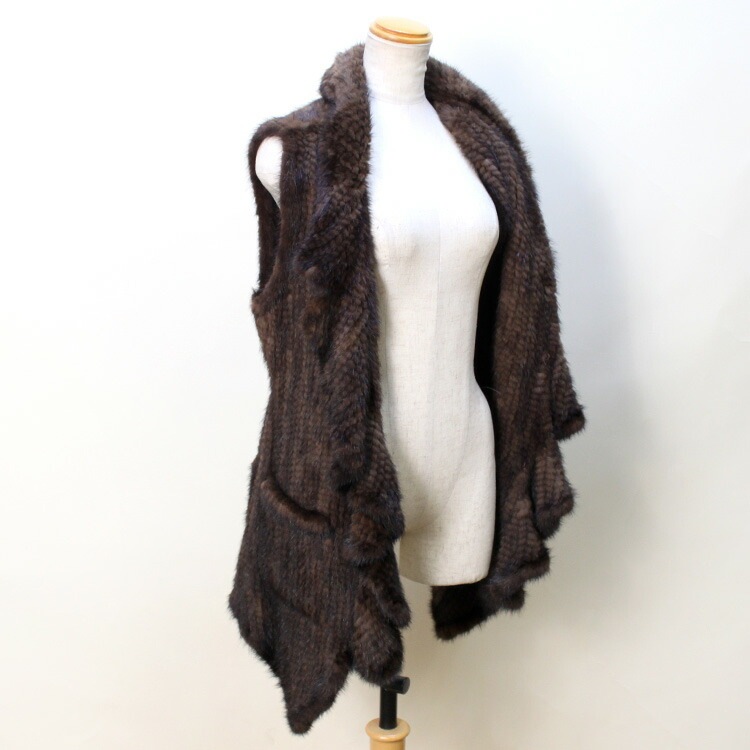 ミンク 編み込み ファー ベスト ジレ 細見え フリル ブラウン 送料無料 レディース ギフト プレゼント ミンク 編み込み ファー ベスト ジレ 細見え フリル ブラウン 送料無料 レディース ギフト プレゼント