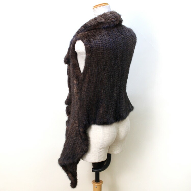 ミンク 編み込み ファー ベスト ジレ 細見え フリル ブラウン 送料無料 レディース ギフト プレゼント ミンク 編み込み ファー ベスト ジレ 細見え フリル ブラウン 送料無料 レディース ギフト プレゼント