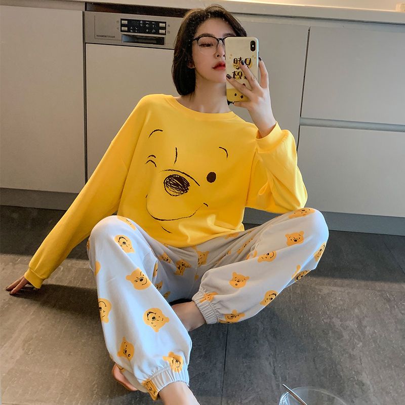 ダンボ ツーピーススーツ かわいい漫画 長袖 家庭服 お姫様スタイル パジャマ レディース