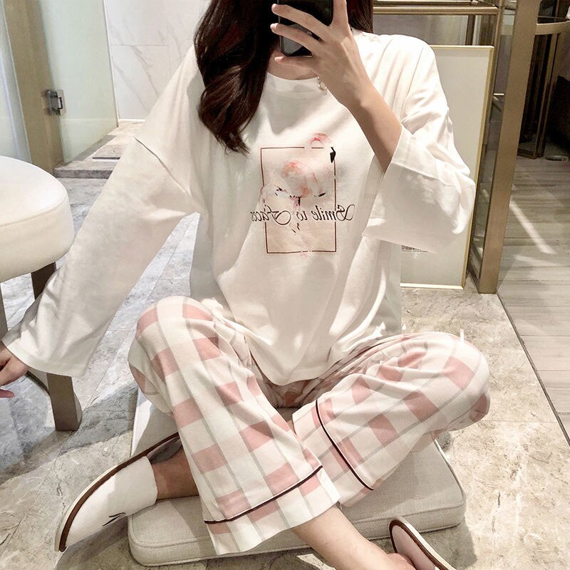 ダンボ ツーピーススーツ かわいい漫画 長袖 家庭服 お姫様スタイル パジャマ レディース