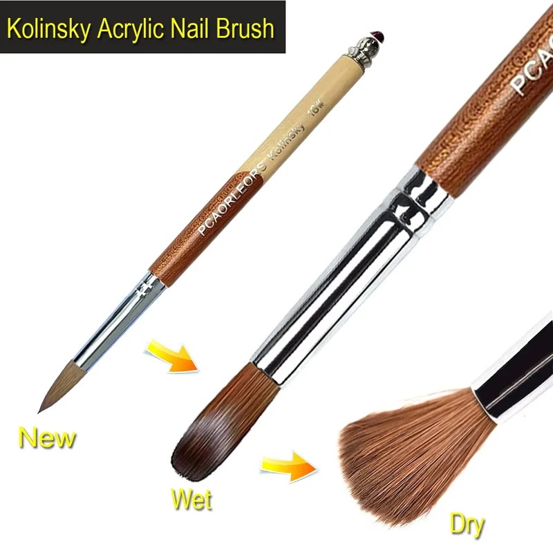 Usidaer-アクリルネイルブラシ,木製のハンドルと天然クリスタルの髪,ネイルアートを描くための金属製の端を持つ彫刻ツール Usidaer-アクリルネイルブラシ,木製のハンドルと天然クリスタルの髪,ネイルアートを描くための金属製の端を持つ彫刻ツール