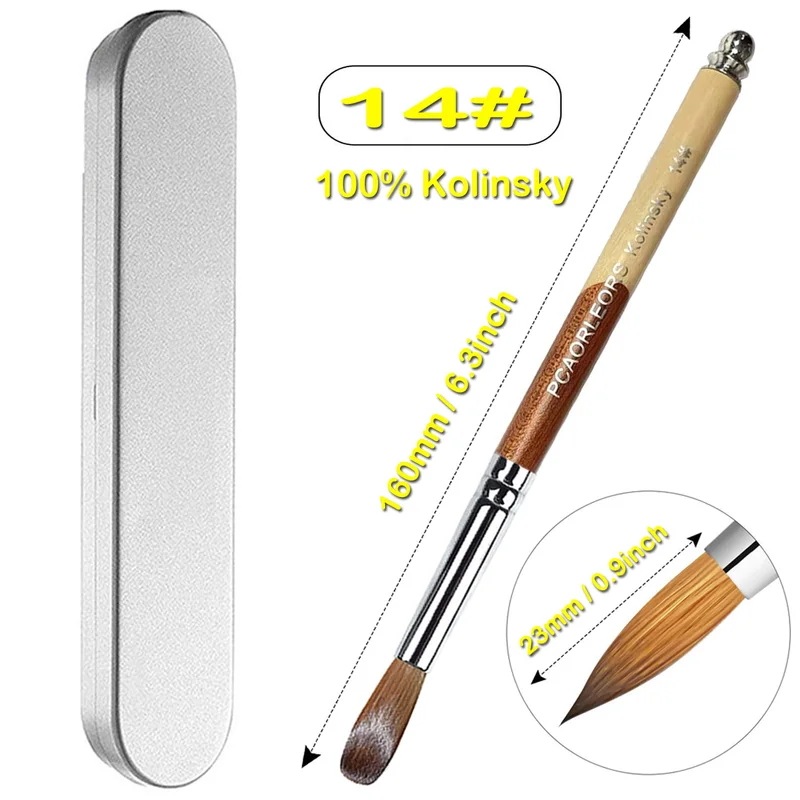 Usidaer-アクリルネイルブラシ,木製のハンドルと天然クリスタルの髪,ネイルアートを描くための金属製の端を持つ彫刻ツール Usidaer-アクリルネイルブラシ,木製のハンドルと天然クリスタルの髪,ネイルアートを描くための金属製の端を持つ彫刻ツール