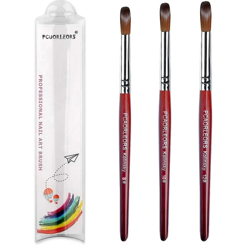 Usidaer-アクリルネイルブラシ,木製のハンドルと天然クリスタルの髪,ネイルアートを描くための金属製の端を持つ彫刻ツール Usidaer-アクリルネイルブラシ,木製のハンドルと天然クリスタルの髪,ネイルアートを描くための金属製の端を持つ彫刻ツール