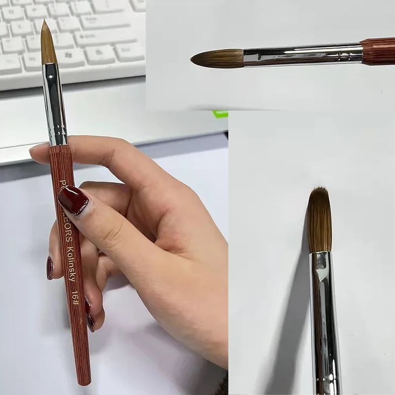 Usidaer-アクリルネイルブラシ,木製のハンドルと天然クリスタルの髪,ネイルアートを描くための金属製の端を持つ彫刻ツール Usidaer-アクリルネイルブラシ,木製のハンドルと天然クリスタルの髪,ネイルアートを描くための金属製の端を持つ彫刻ツール