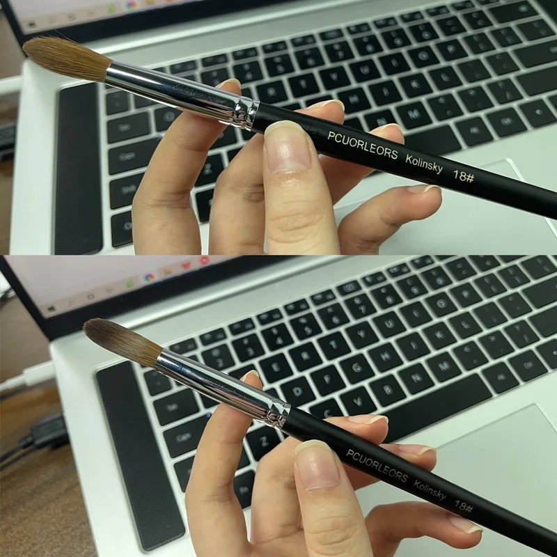 Usidaer-アクリルネイルブラシ,木製のハンドルと天然クリスタルの髪,ネイルアートを描くための金属製の端を持つ彫刻ツール Usidaer-アクリルネイルブラシ,木製のハンドルと天然クリスタルの髪,ネイルアートを描くための金属製の端を持つ彫刻ツール