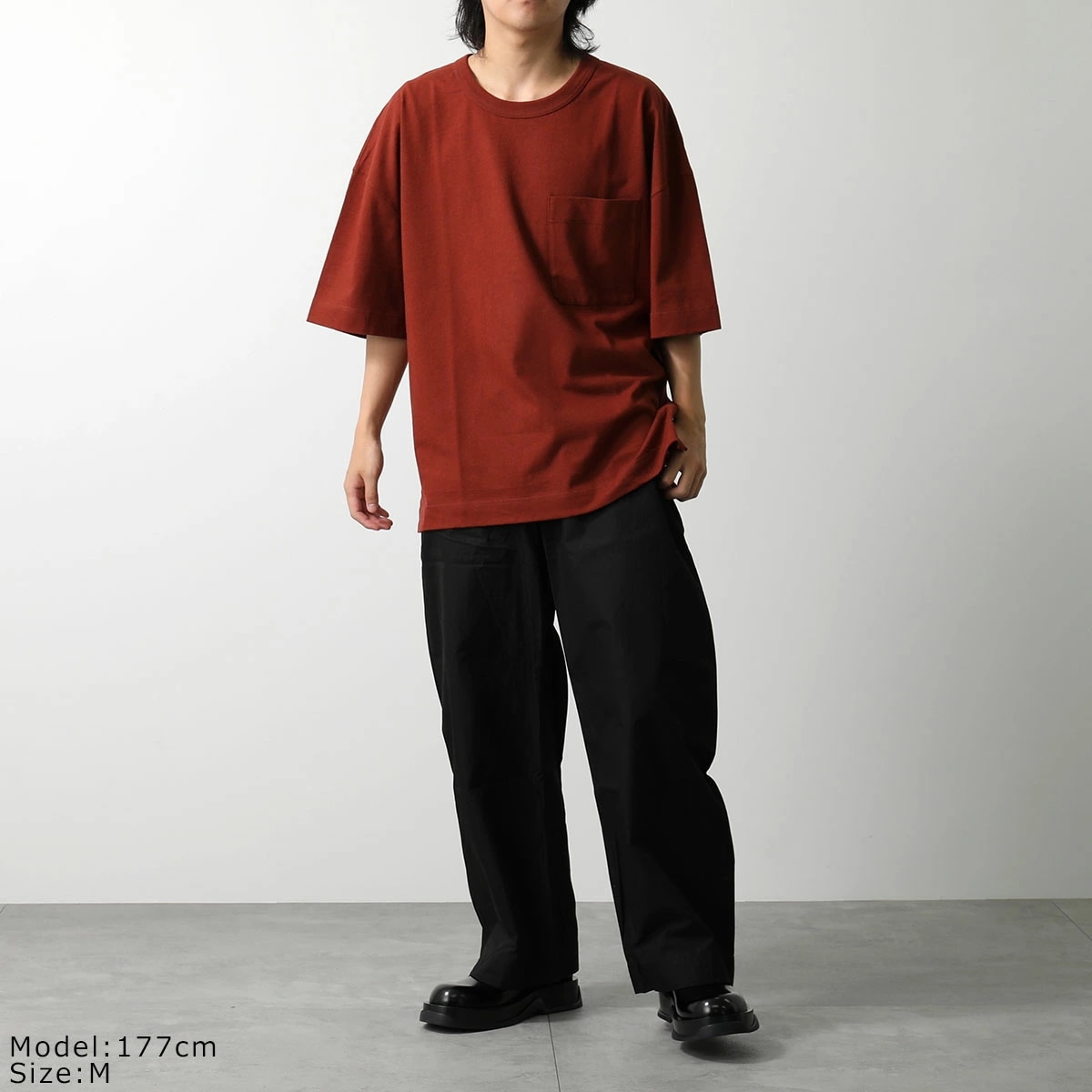 Lemaire ルメール Tシャツ TO1165 LJ1010 メンズ 半袖 クルーネック カットソー コットン リネン 胸ポケット オーバーサイズ カラー3色