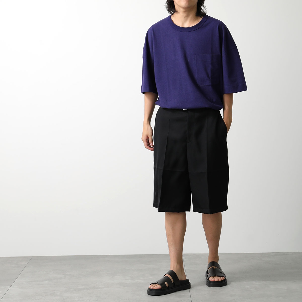 Lemaire ルメール Tシャツ TO1165 LJ1010 メンズ 半袖 クルーネック カットソー コットン リネン 胸ポケット オーバーサイズ カラー3色