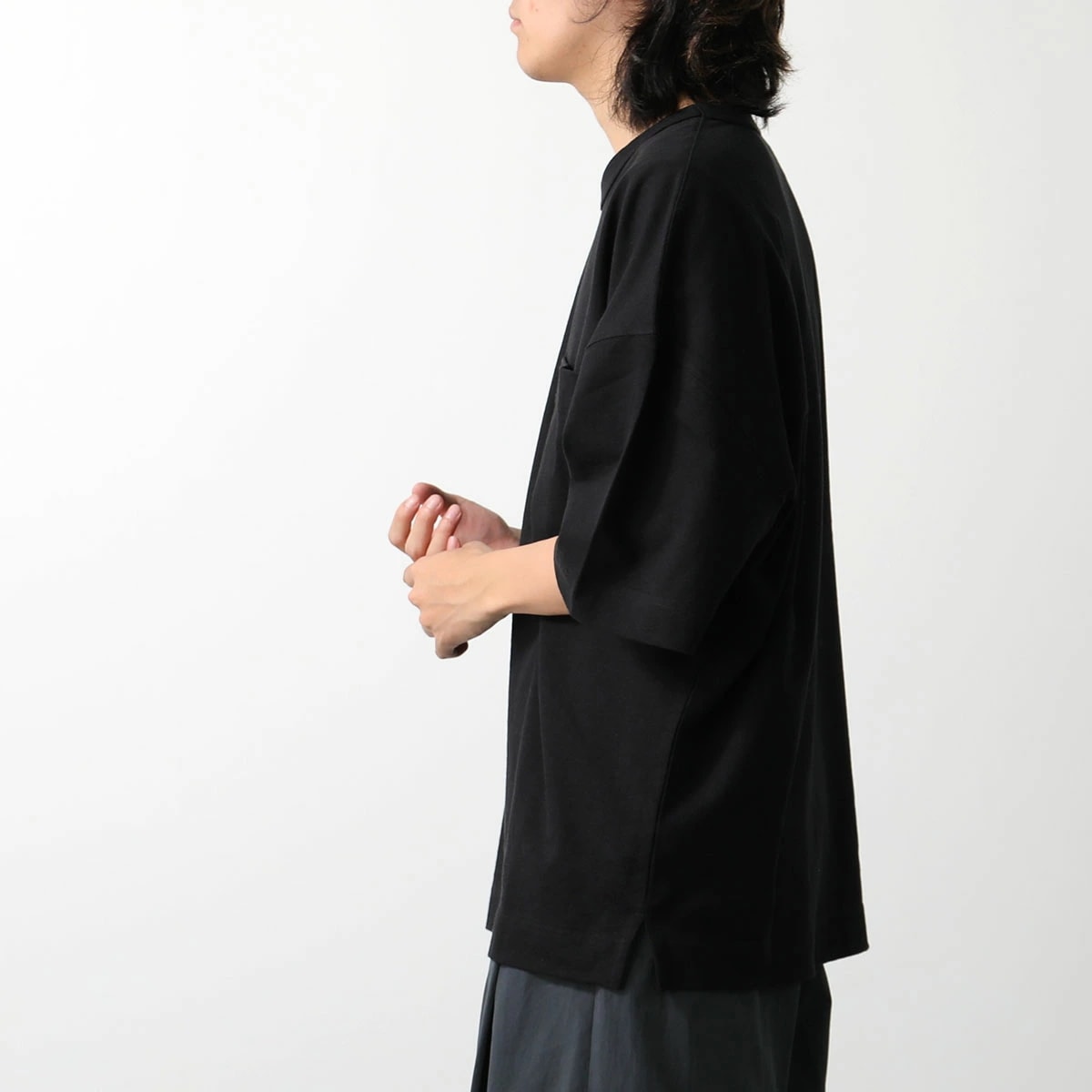Lemaire ルメール Tシャツ TO1165 LJ1010 メンズ 半袖 クルーネック カットソー コットン リネン 胸ポケット オーバーサイズ カラー3色