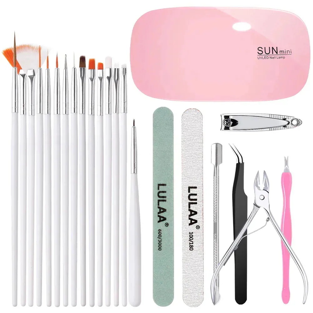 ネイルセットフルセットツール初心者爪磨き擦り道具セットネイルペン光療法機