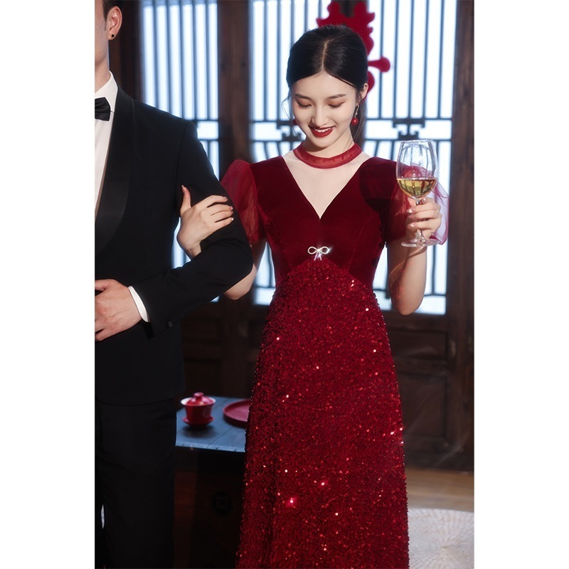 トーストウェアブライダル 2024 バーガンディ婚約ドレスハイエンド出口宴会結婚式のイブニングドレスレディース トーストウェアブライダル 2024 バーガンディ婚約ドレスハイエンド出口宴会結婚式のイブニングドレスレディース