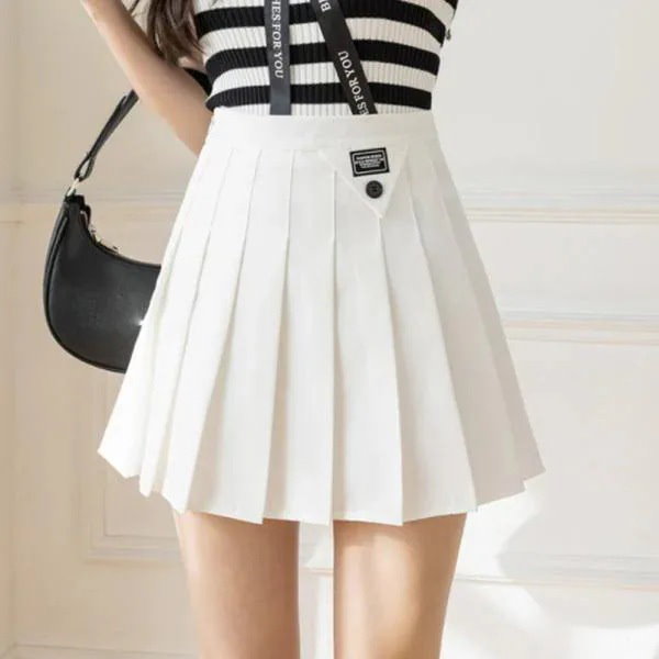 Qoo10] プリーツミニスカートインナーパンツ付き