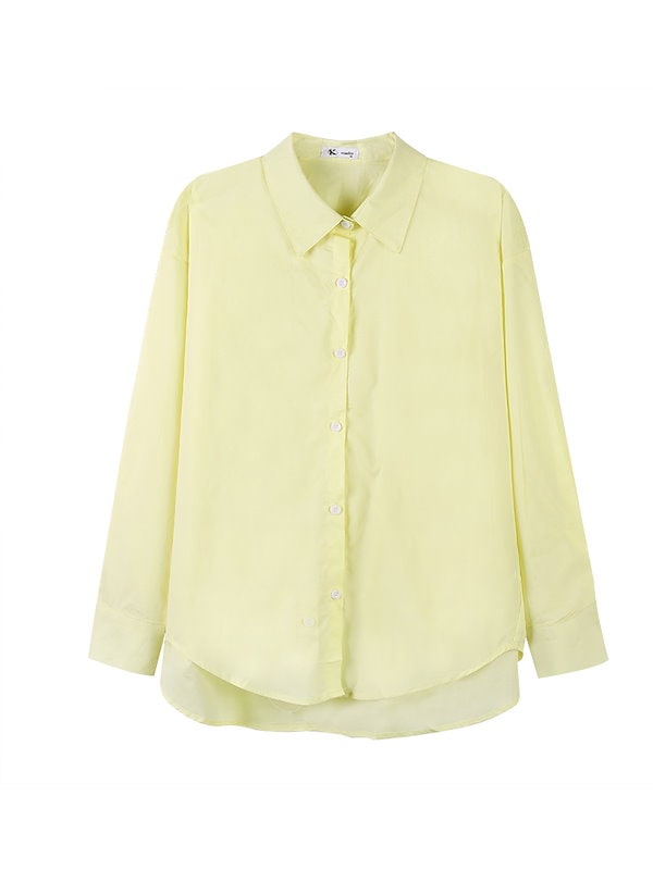 Qoo10] 黄色のシャツコートレディースシャツ202