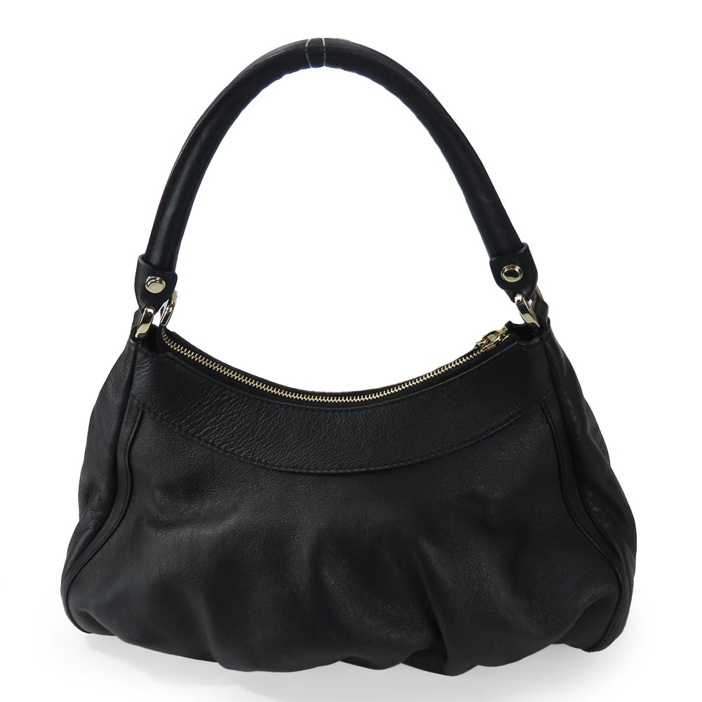 中古 ハンドバッグ 190525 アビー レザー ブラック ゴールド金具 肩掛け ワンショルダー 普段使い レディース 女性