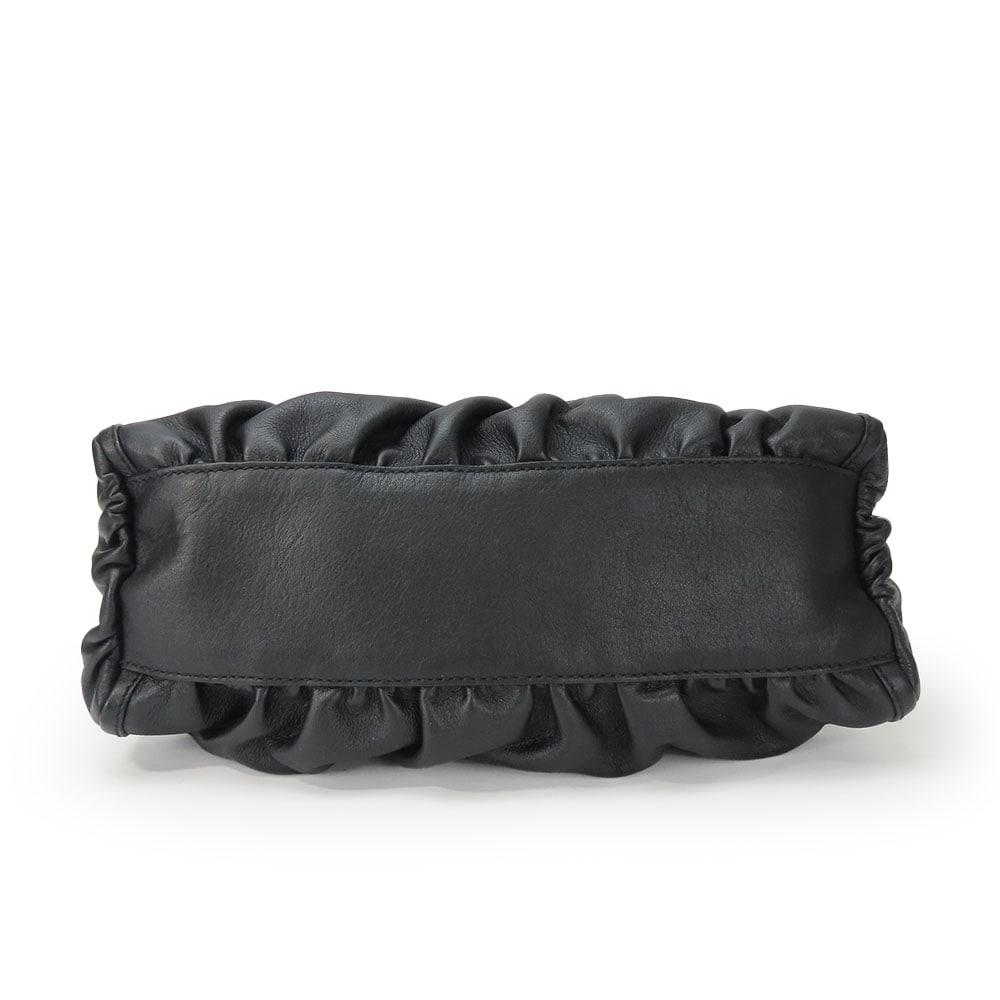 中古 ハンドバッグ 190525 アビー レザー ブラック ゴールド金具 肩掛け ワンショルダー 普段使い レディース 女性