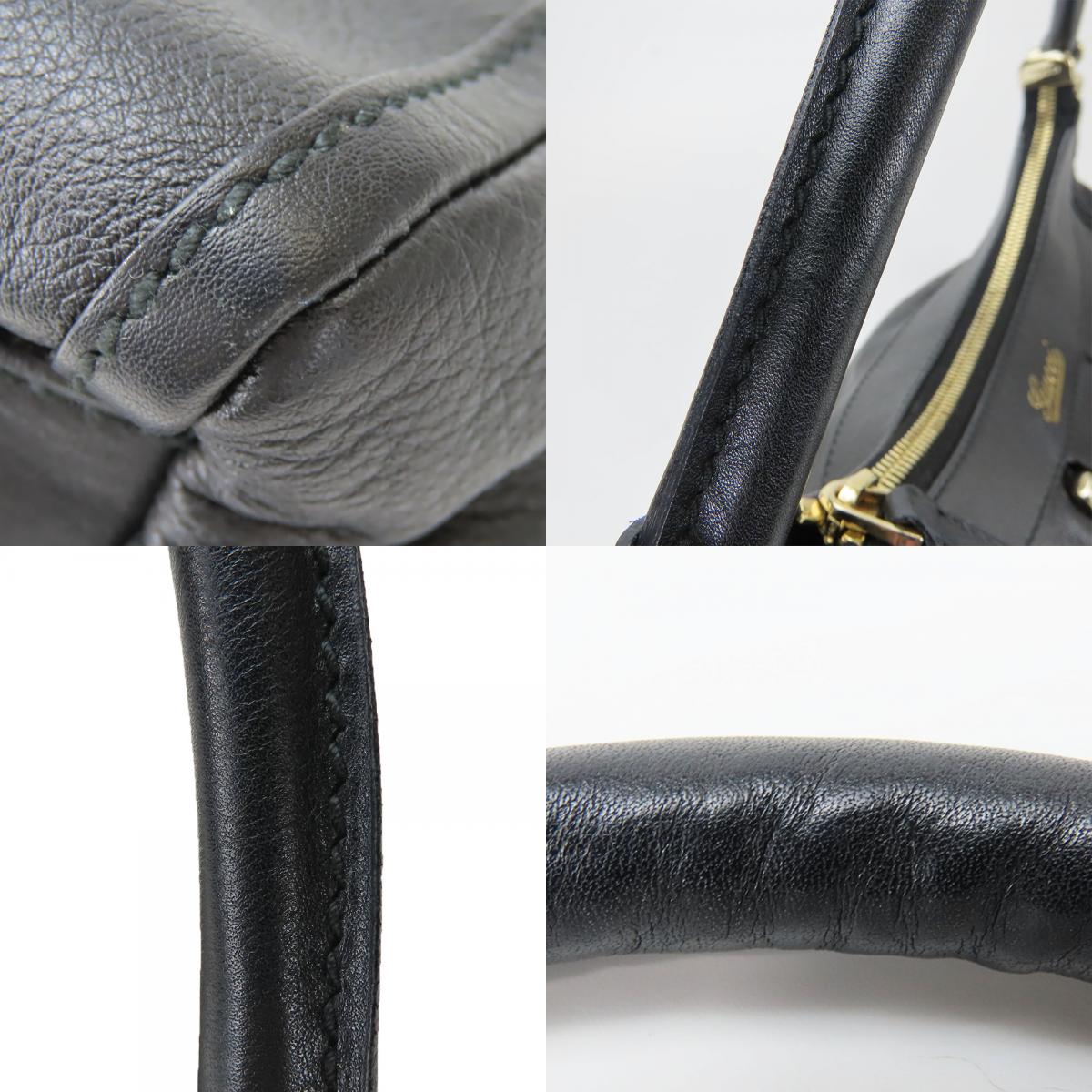 中古 ハンドバッグ 190525 アビー レザー ブラック ゴールド金具 肩掛け ワンショルダー 普段使い レディース 女性