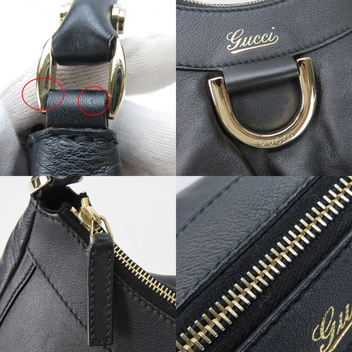 中古 ハンドバッグ 190525 アビー レザー ブラック ゴールド金具 肩掛け ワンショルダー 普段使い レディース 女性