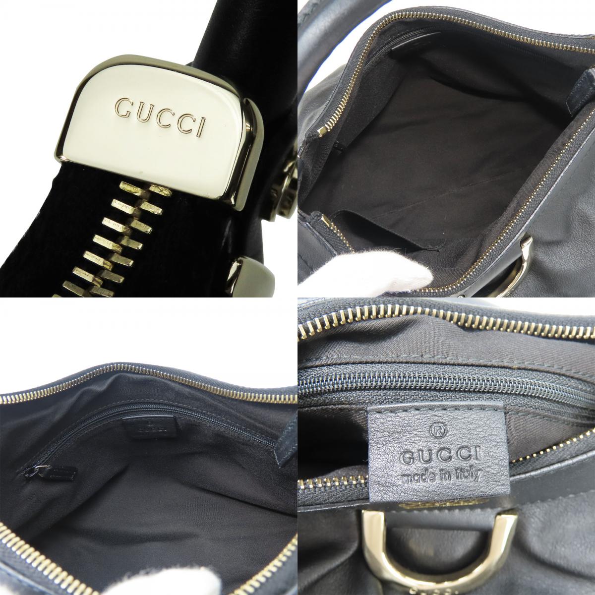 中古 ハンドバッグ 190525 アビー レザー ブラック ゴールド金具 肩掛け ワンショルダー 普段使い レディース 女性