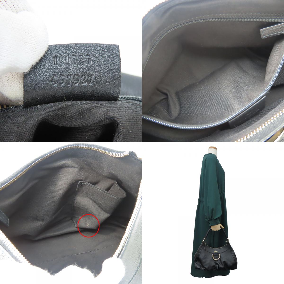 中古 ハンドバッグ 190525 アビー レザー ブラック ゴールド金具 肩掛け ワンショルダー 普段使い レディース 女性