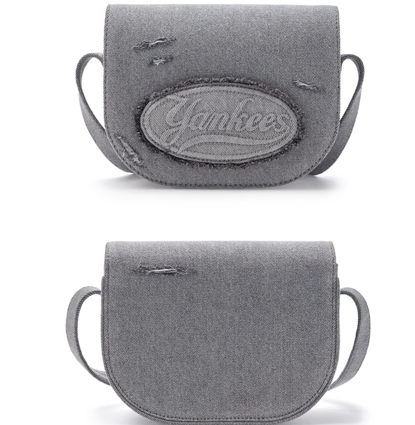 [25S新商品]レタリング ヴィンテージ デニム クロスバック ニューヨークヤンキース