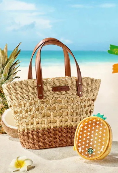 [2025アロハサマーMD] Aloha Raffia ToteBag Brown + Aloha Tassel Decoration Charm SET