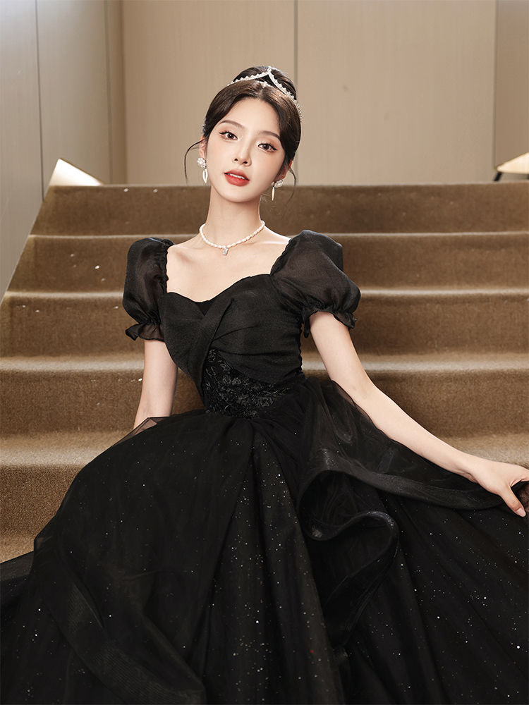 未使用結婚式ドレス ロング 個性的 パーティードレス 二次会 お呼ばれ Aライン Amazon.co.jp: ロング ドレス パーティードレス 個性的 黒 袖