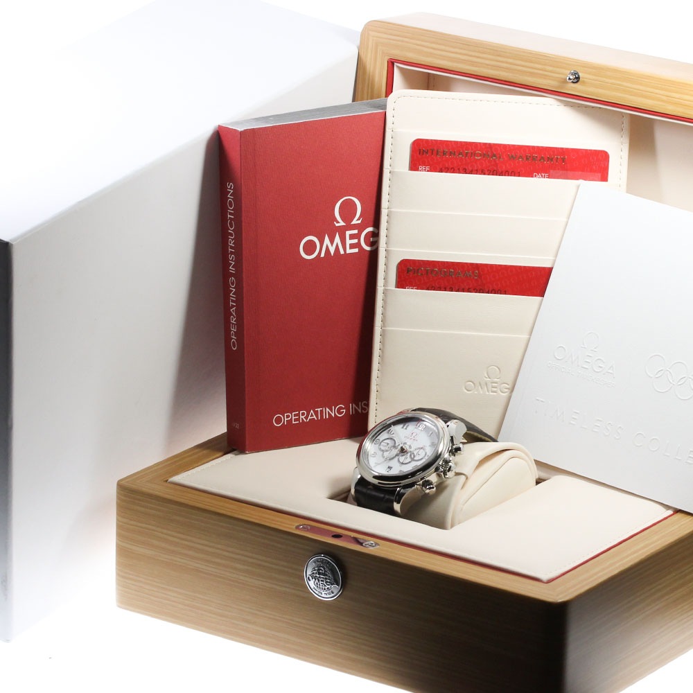 オメガ OMEGA 422.13.41.52.04.001 オリンピックコレクション デ・ヴィル 5カウンター クロノグラフ 自動巻き メンズ 美品 箱・保付_814376【中古】 オメガ OMEGA 422.13.41.52.04.001 オリンピックコレクション デ・ヴィル 5カウンター クロノグラフ 自動巻き メンズ 美品 箱・保付_814376【中古】