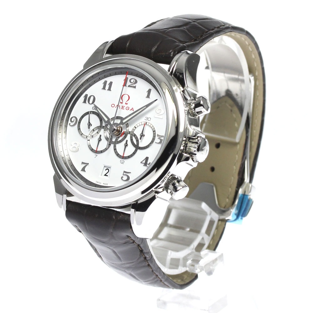 オメガ OMEGA 422.13.41.52.04.001 オリンピックコレクション デ・ヴィル 5カウンター クロノグラフ 自動巻き メンズ 美品 箱・保付_814376【中古】 オメガ OMEGA 422.13.41.52.04.001 オリンピックコレクション デ・ヴィル 5カウンター クロノグラフ 自動巻き メンズ 美品 箱・保付_814376【中古】