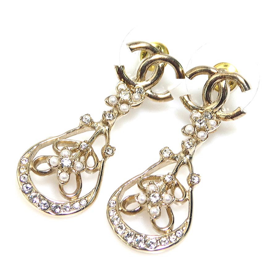 シャネル CHANEL ピアス ココマーク メタル/ラインストーン ゴールド/シルバー/ホワイト レディース e60087i シャネル CHANEL ピアス ココマーク メタル/ラインストーン ゴールド/シルバー/ホワイト レディース e60087i