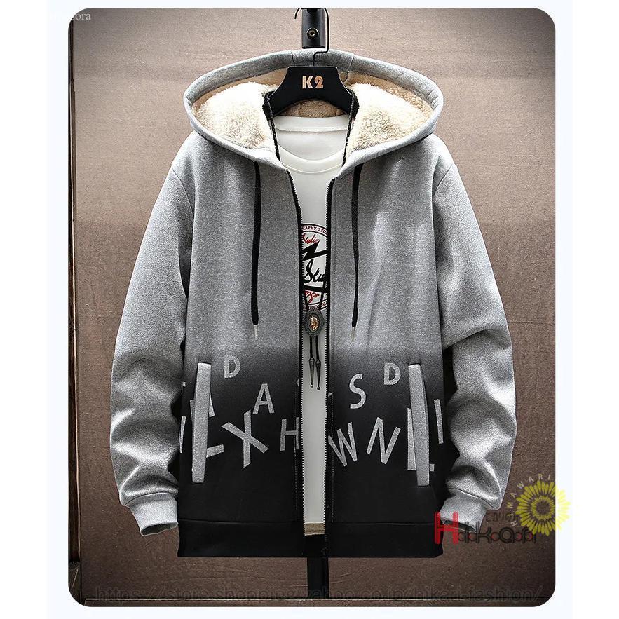 裏ボア ジャージ 上下 メンズ おしゃれ グラデーション 長袖 セットアップ 防寒 秋冬 ジップパーカー 上下セット 父の日 プレゼント