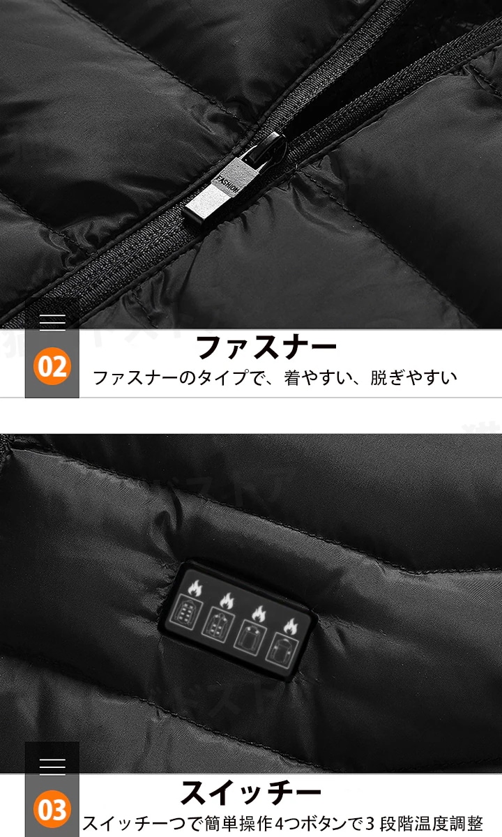 電熱ベスト 加熱ベスト 電熱ジャケット 電熱ジャケットコートヒーター 電熱ウェア 長袖 19エリア発熱 電熱服 USB加熱 暖房服 ヒート ヒーターベスト 防寒 秋冬用 防寒対策 暖か 男女兼用 作