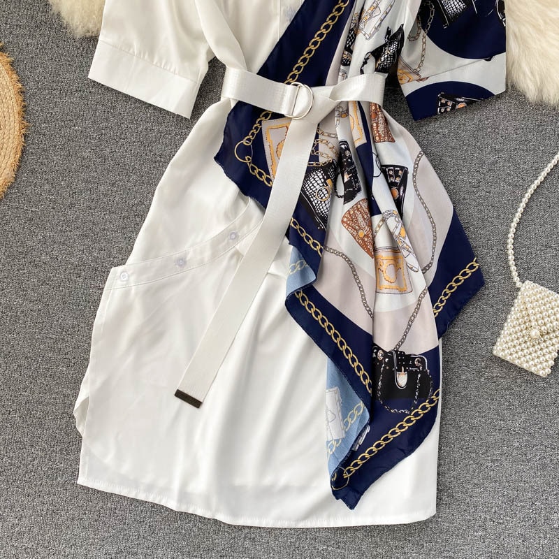 ワンピース デート シャツ シャツワンピース 袖あり Vネック ハイウエスト 春 秋 10代 20代 個性的 ホワイト ブラック フリーサイズ レトロ ウエストマーク こなれ感 エレガント ワンピース デート シャツ シャツワンピース 袖あり Vネック ハイウエスト 春 秋 10代 20代 個性的 ホワイト ブラック フリーサイズ レトロ ウエストマーク こなれ感 エレガント