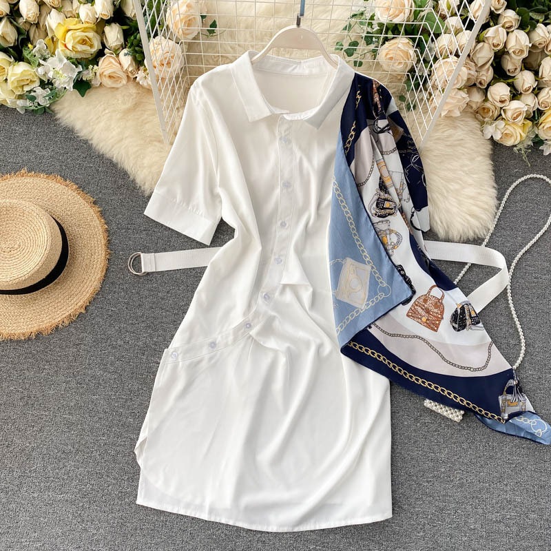 ワンピース デート シャツ シャツワンピース 袖あり Vネック ハイウエスト 春 秋 10代 20代 個性的 ホワイト ブラック フリーサイズ レトロ ウエストマーク こなれ感 エレガント ワンピース デート シャツ シャツワンピース 袖あり Vネック ハイウエスト 春 秋 10代 20代 個性的 ホワイト ブラック フリーサイズ レトロ ウエストマーク こなれ感 エレガント