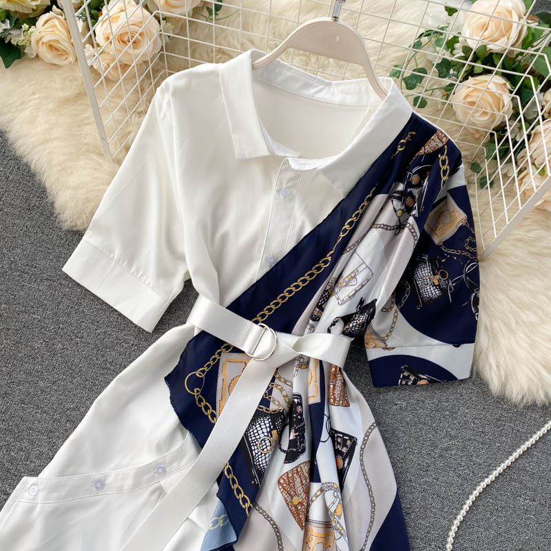 ワンピース デート シャツ シャツワンピース 袖あり Vネック ハイウエスト 春 秋 10代 20代 個性的 ホワイト ブラック フリーサイズ レトロ ウエストマーク こなれ感 エレガント ワンピース デート シャツ シャツワンピース 袖あり Vネック ハイウエスト 春 秋 10代 20代 個性的 ホワイト ブラック フリーサイズ レトロ ウエストマーク こなれ感 エレガント