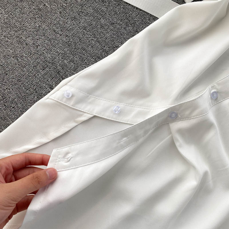 ワンピース デート シャツ シャツワンピース 袖あり Vネック ハイウエスト 春 秋 10代 20代 個性的 ホワイト ブラック フリーサイズ レトロ ウエストマーク こなれ感 エレガント ワンピース デート シャツ シャツワンピース 袖あり Vネック ハイウエスト 春 秋 10代 20代 個性的 ホワイト ブラック フリーサイズ レトロ ウエストマーク こなれ感 エレガント