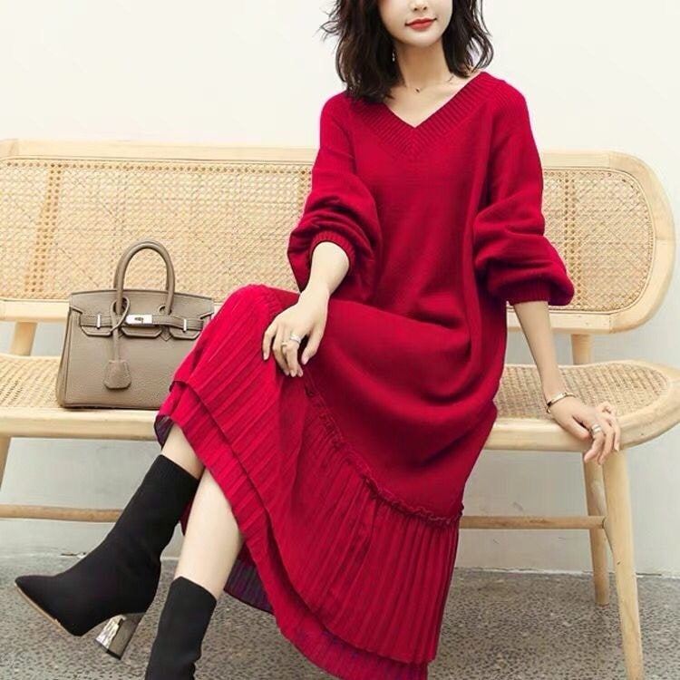 ワンピース ロングワンピース ニットワンピース 長袖 Vネック ロング丈 ニット かわいい 大人可愛い きれいめ シンプル 上品 おしゃれ かっこいい レトロ ラフ こなれ感 個性的 主役級 存在感 mdprevattcaulkingandwaterproofing.com