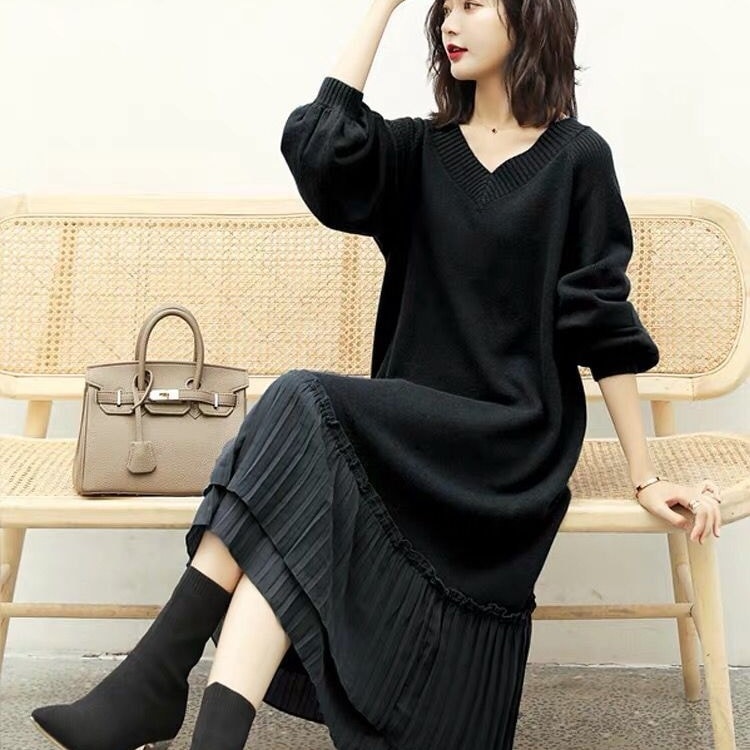 ワンピース ロングワンピース ニットワンピース 長袖 Vネック ロング丈 ニット かわいい 大人可愛い きれいめ シンプル 上品 おしゃれ かっこいい レトロ ラフ こなれ感 個性的 主役級 存在感 mdprevattcaulkingandwaterproofing.com