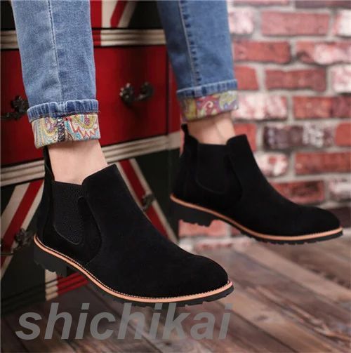 メンズ ショートブーツ サイドゴアブーツ革靴レザー シューズ ドレス カジュアル チェルシーブーツ ビジカジ シークレット 5CM UPスエード